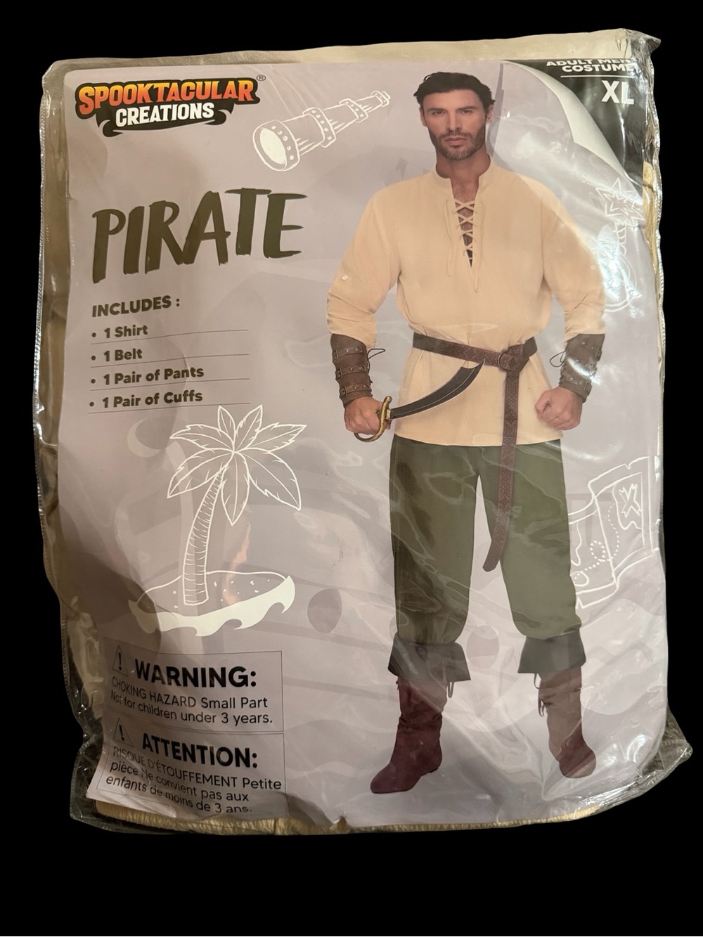 Spooktacular Creations Men's Pirate Costume - 4 Piece Set (XL)